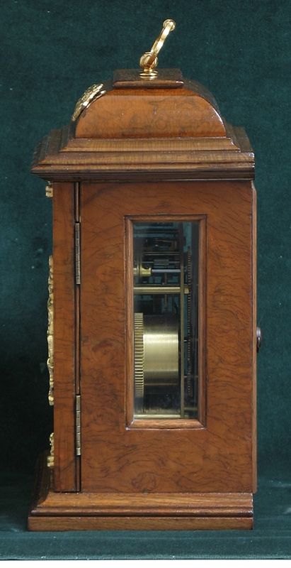 fig 3. BEAUTIFUL BURR WALNUT WESTMINSTER AND WHITTINGTON CHIME BRACKET OR MANTEL CLOCK BY ELLIOTT OF LONDON