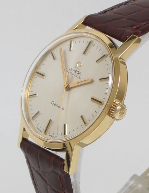 fig 3. STUNNING ORIGINAL MINT CONDITION SOLID 18CT GOLD OMEGA GENEVE MENS VINTAGE WATCH
