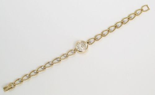 fig 4. UNIQUE SOLID 18CT GOLD AND DIAMOND JAEGER-LECOULTRE BACKWINDER LADIES COCKTAIL WATCH
