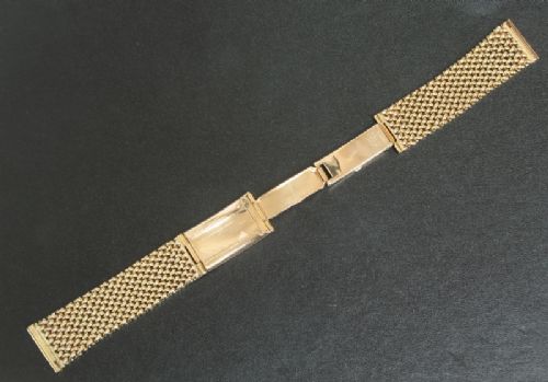 fig 1. SUPERB HEAVY 38g SOLID 9CT GOLD WATCH BRACELET OR STRAP C1959