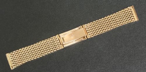 fig 2. SUPERB HEAVY 38g SOLID 9CT GOLD WATCH BRACELET OR STRAP C1959