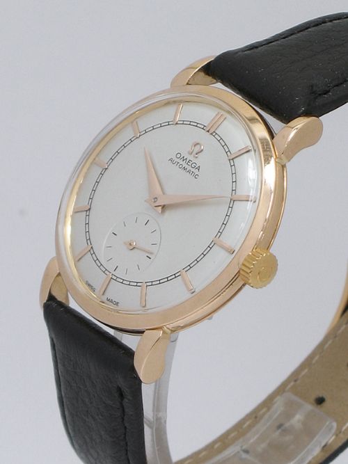 fig 5. INCREDIBLE SOLID 18CT ROSE GOLD OMEGA AUTOMATIC CALIBRE 332 BUMPER MENS WATCH C1949