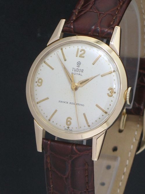 fig 3. COMPLETELY ORIGINAL SOLID 9CT GOLD ROLEX TUDOR ROYAL MENS VINTAGE WATCH WITH BOX AND PAPERS C1957