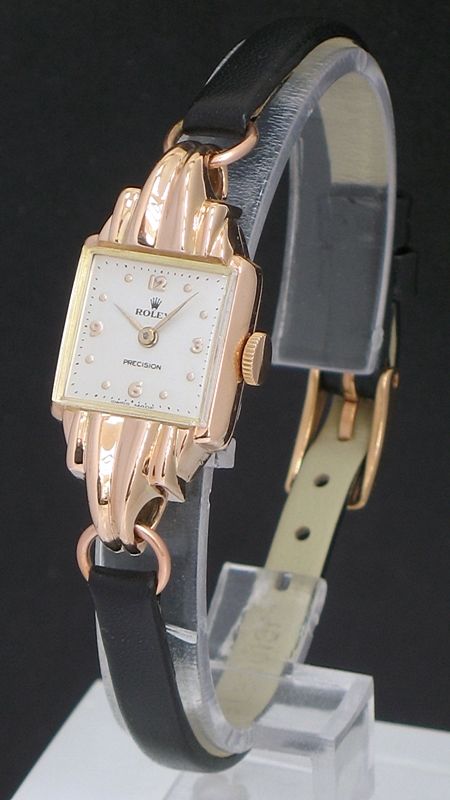Wonderful Solid 14ct Rose Gold Rolex Precision Art Deco Ladies Cocktail Watch C1950