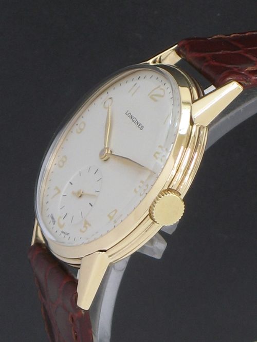 fig 5. SUPERB SOLID 9CT GOLD LONGINES 12.68Z MENS VINTAGE WATCH C1951