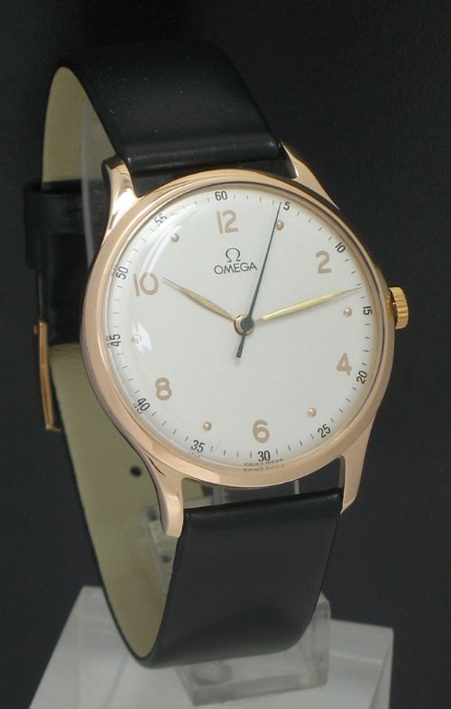 fig 3. RARE SOLID 14CT ROSE GOLD OMEGA TRESOR OVERSIZE CALIBRE 280 MENS VINTAGE WATCH C1949