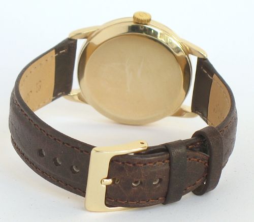 fig 5. SUPERB SOLID 9CT GOLD OMEGA GENEVE TWO TONE DIAL MENS VINTAGE WATCH C1959