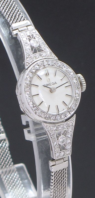 fig 2. BEAUTIFUL OMEGA PLATINUM AND DIAMOND LADIES COCKTAIL WATCH C1950