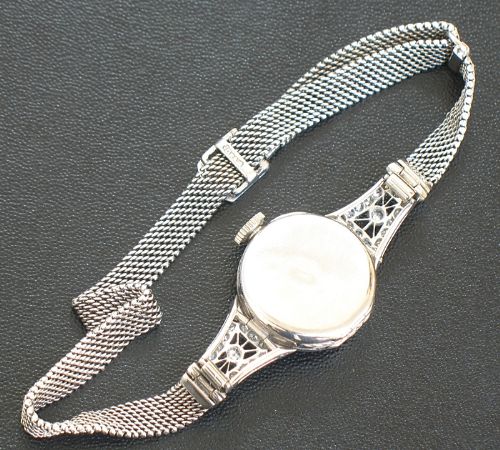 fig 7. BEAUTIFUL OMEGA PLATINUM AND DIAMOND LADIES COCKTAIL WATCH C1950