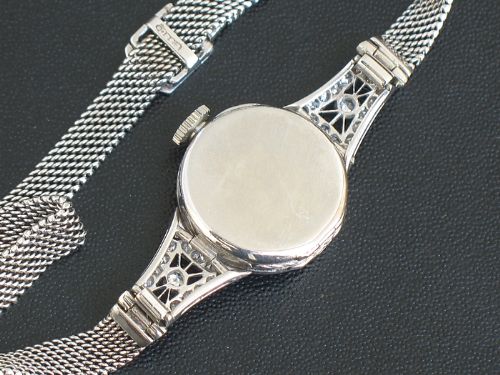 fig 8. BEAUTIFUL OMEGA PLATINUM AND DIAMOND LADIES COCKTAIL WATCH C1950