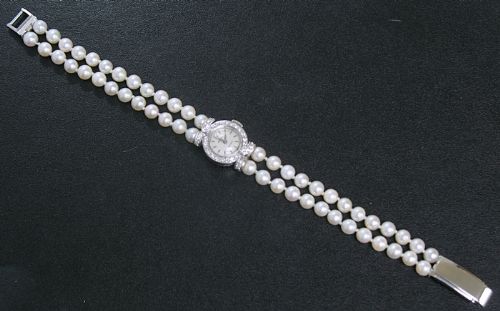 fig 5. BREATHTAKING AND UNIQUE ROLEX PRECISION DIAMONDS AND PEARLS LADIES COCKTAIL WATCH C1950