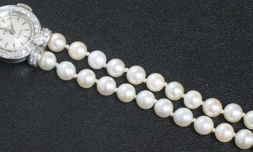 fig 6. BREATHTAKING AND UNIQUE ROLEX PRECISION DIAMONDS AND PEARLS LADIES COCKTAIL WATCH C1950