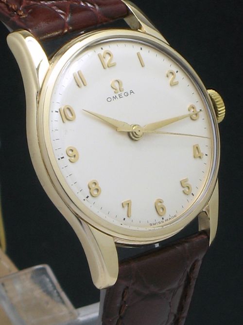fig 3. SUPERB COMPLETELY ORIGINAL SOLID 9CT GOLD OMEGA CALIBRE 285 MENS VINTAGE WATCH C1959