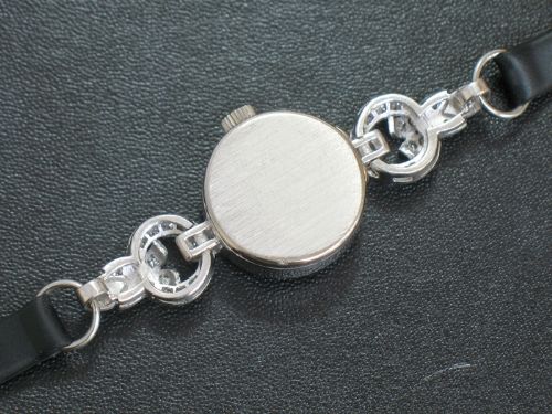 fig 6. BEAUTIFUL SOLID 18CT WHITE GOLD AND DIAMOND OMEGA LADIES COCKTAIL WATCH C1950