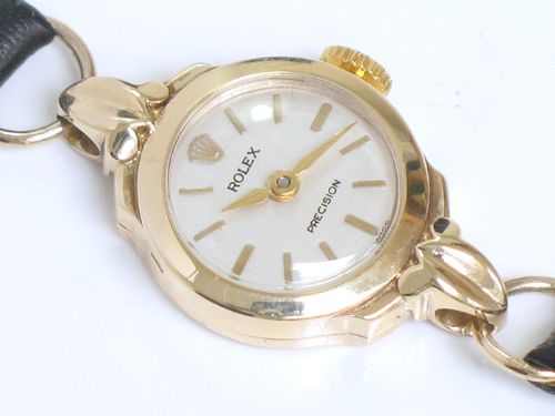 fig 4. BEAUTIFUL SOLID 9CT GOLD ROLEX PRECISION LADIES COCKTAIL WATCH