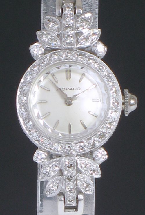 fig 4. STUNNING PLATINUM AND DIAMOND MOVADO LADIES COCKTAIL WATCH C1940