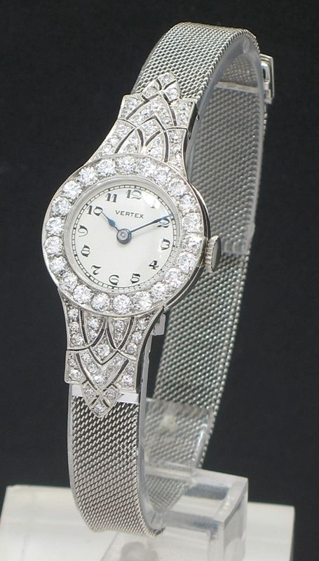Absolutely Stunning Vertex Platinum and 2.5ct Diamond Art Deco Ladies Cocktail Watch C1930