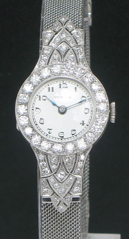 fig 3. ABSOLUTELY STUNNING VERTEX PLATINUM AND 2.5CT DIAMOND ART DECO LADIES COCKTAIL WATCH C1930
