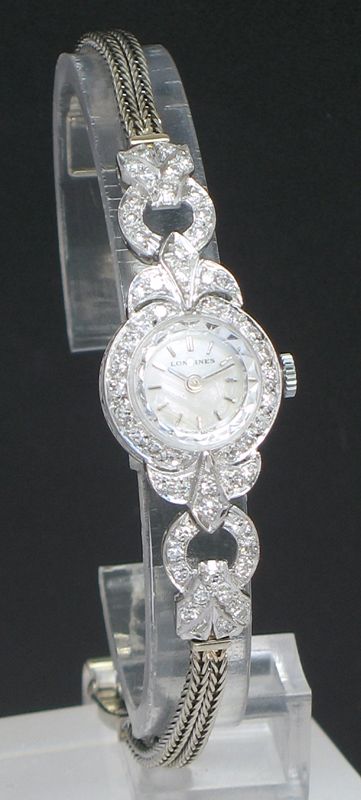 Beautiful Longines Platinum and Diamond Art Deco Ladies Cocktail Watch C1930