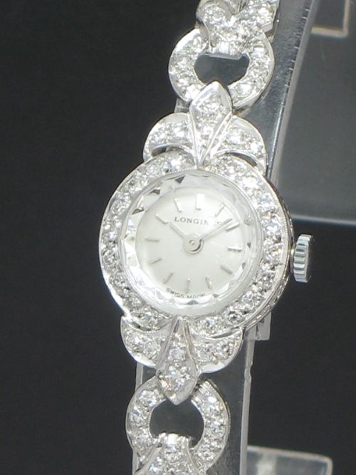 fig 3. BEAUTIFUL LONGINES PLATINUM AND DIAMOND ART DECO LADIES COCKTAIL WATCH C1930