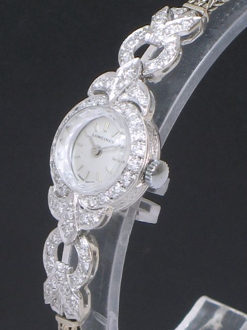 fig 4. BEAUTIFUL LONGINES PLATINUM AND DIAMOND ART DECO LADIES COCKTAIL WATCH C1930