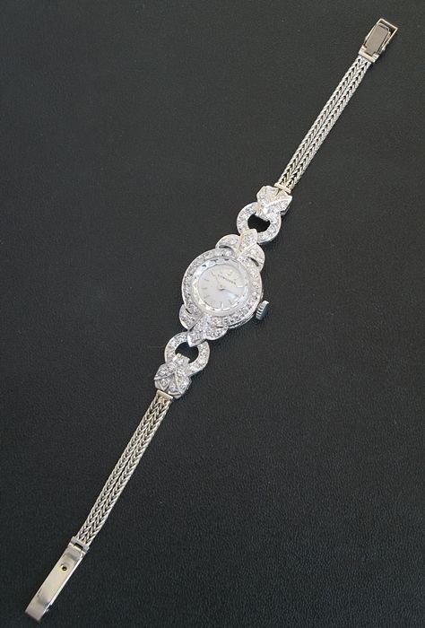fig 8. BEAUTIFUL LONGINES PLATINUM AND DIAMOND ART DECO LADIES COCKTAIL WATCH C1930