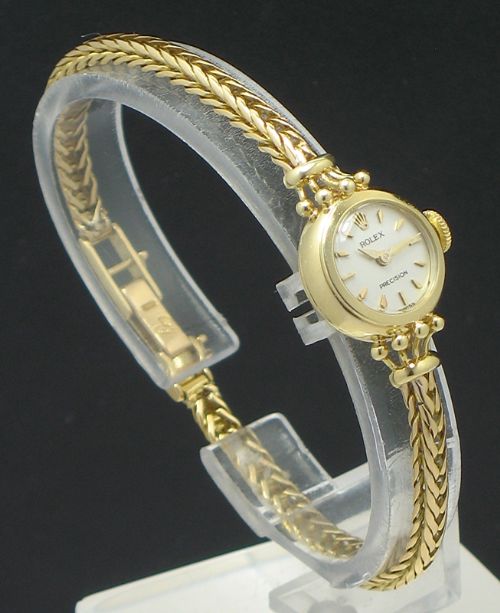 fig 2. STUNNING SOLID 18CT GOLD ROLEX PRECISION LADIES COCKTAIL WATCH C1956