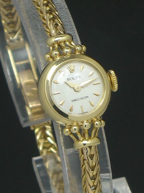 fig 5. STUNNING SOLID 18CT GOLD ROLEX PRECISION LADIES COCKTAIL WATCH C1956