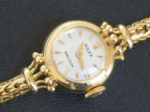 fig 6. STUNNING SOLID 18CT GOLD ROLEX PRECISION LADIES COCKTAIL WATCH C1956