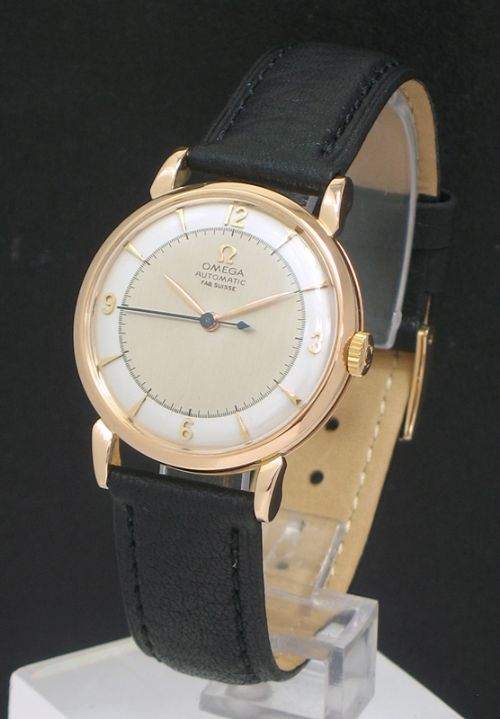 Incredible Solid 18ct Rose Gold Omega Tresor Automatic Calibre 351 Bumper Mens Watch with Box C1949