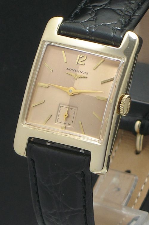 fig 2. RARE ORIGINAL SOLID 14CT GOLD LONGINES PRESIDENT COOLIDGE ART DECO VINTAGE WATCH C1952