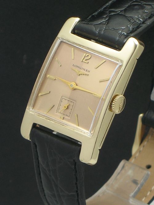 fig 3. RARE ORIGINAL SOLID 14CT GOLD LONGINES PRESIDENT COOLIDGE ART DECO VINTAGE WATCH C1952
