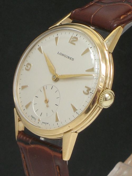 fig 2. SUPERB SOLID 9CT GOLD LONGINES CALIBRE 12.68Z MENS VINTAGE WATCH C1952