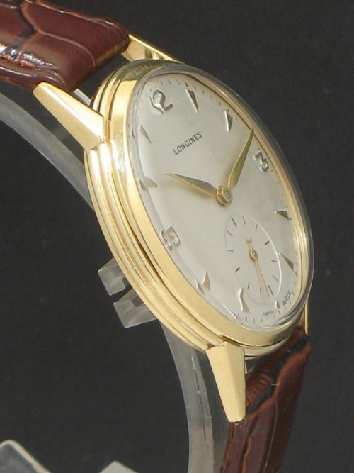 fig 3. SUPERB SOLID 9CT GOLD LONGINES CALIBRE 12.68Z MENS VINTAGE WATCH C1952