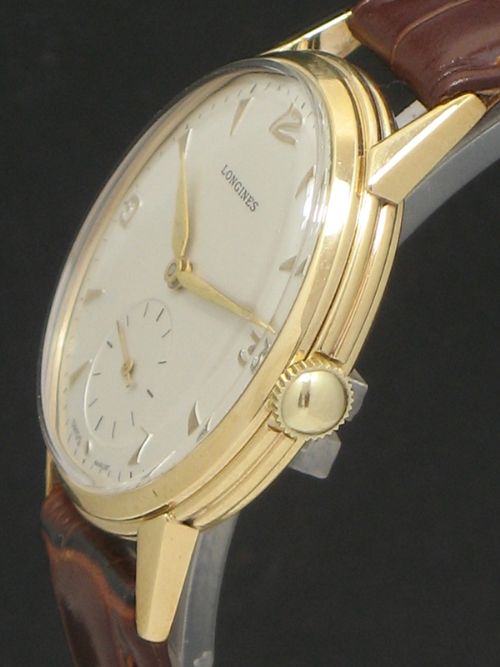 fig 4. SUPERB SOLID 9CT GOLD LONGINES CALIBRE 12.68Z MENS VINTAGE WATCH C1952