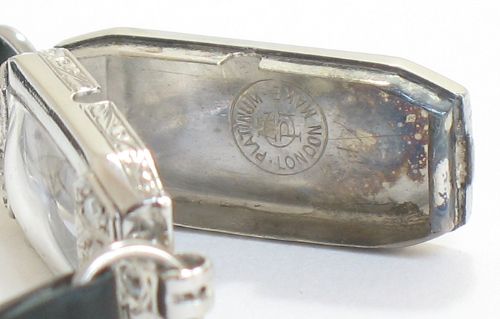 fig 6. DELIGHTFUL BENSON AND LONGINES PLATINUM AND DIAMOND LADIES ART DECO COCKTAIL WATCH C1935