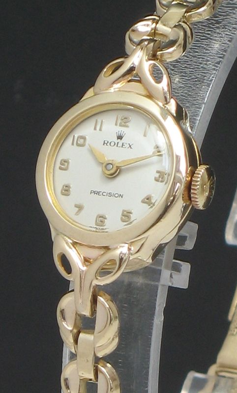 fig 1. BEAUTIFUL SOLID 9CT GOLD ROLEX PRECISION LADIES COCKTAIL WATCH C1957