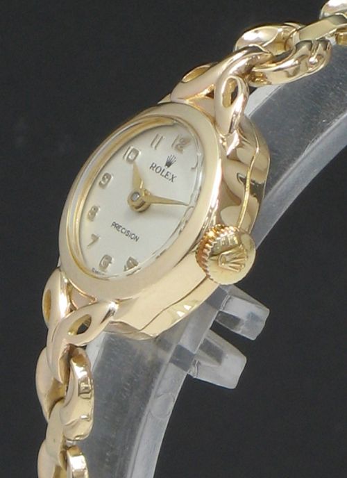 fig 2. BEAUTIFUL SOLID 9CT GOLD ROLEX PRECISION LADIES COCKTAIL WATCH C1957