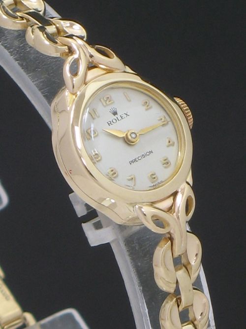 fig 3. BEAUTIFUL SOLID 9CT GOLD ROLEX PRECISION LADIES COCKTAIL WATCH C1957