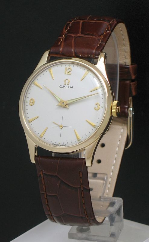 fig 3. WONDERFUL SOLID 9CT GOLD OMEGA CALIBRE 266 MENS VINTAGE WATCH C1953