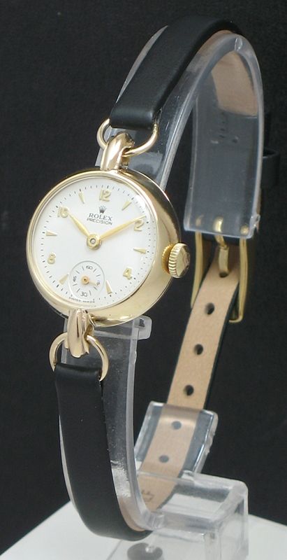 fig 1. WONDERFUL SOLID 9CT GOLD ROLEX PRECISION LADIES COCKTAIL WATCH C1951