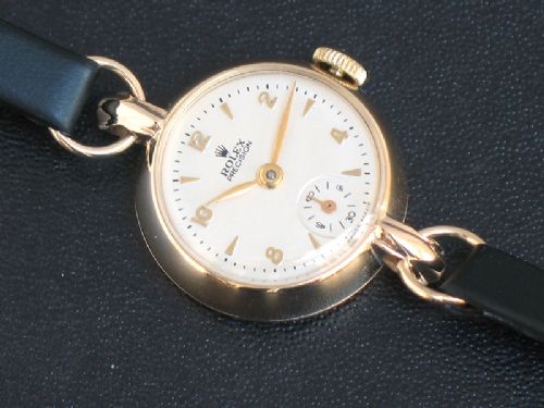 fig 3. WONDERFUL SOLID 9CT GOLD ROLEX PRECISION LADIES COCKTAIL WATCH C1951