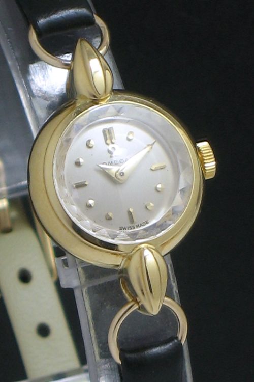 fig 3. LOVELY SOLID 18CT GOLD OMEGA LADIES COCKTAIL WATCH C1954