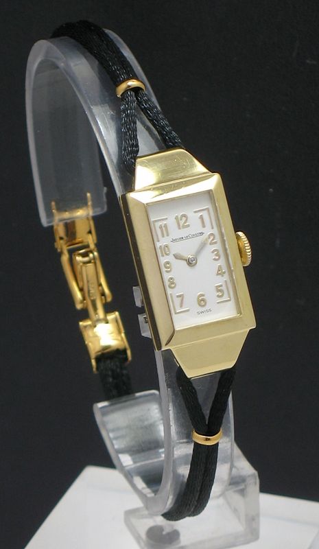 fig 3. WONDERFUL SOLID 18CT GOLD JAEGER LE-COULTRE ART DECO COCKTAIL WATCH c1951-52