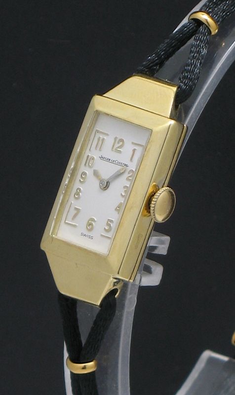 fig 4. WONDERFUL SOLID 18CT GOLD JAEGER LE-COULTRE ART DECO COCKTAIL WATCH c1951-52