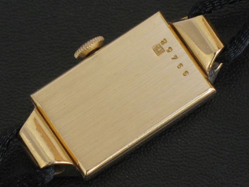 fig 6. WONDERFUL SOLID 18CT GOLD JAEGER LE-COULTRE ART DECO COCKTAIL WATCH c1951-52