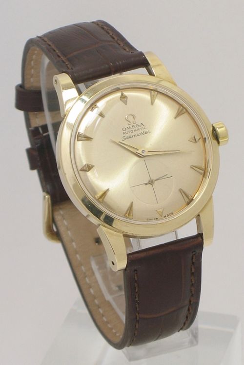 Incredibly Rare Captain Hunter's Omega Seamaster Oversize Deluxe in Solid 14ct Gold C1953
