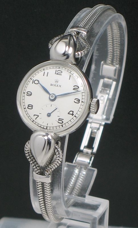Wonderful Large Case Rolex Stainless Steel Art Deco Ladies Cocktail Watch C1940