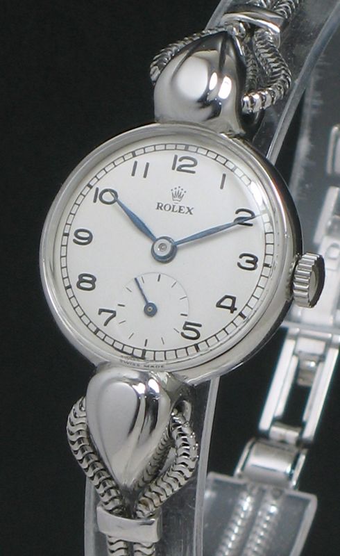 fig 2. WONDERFUL LARGE CASE ROLEX STAINLESS STEEL ART DECO LADIES COCKTAIL WATCH C1940