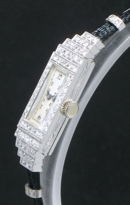 fig 6. GORGEOUS VERTEX PLATINUM AND DIAMOND ART DECO LADIES COCKTAIL WATCH C1930